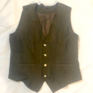 Olive green button down vest